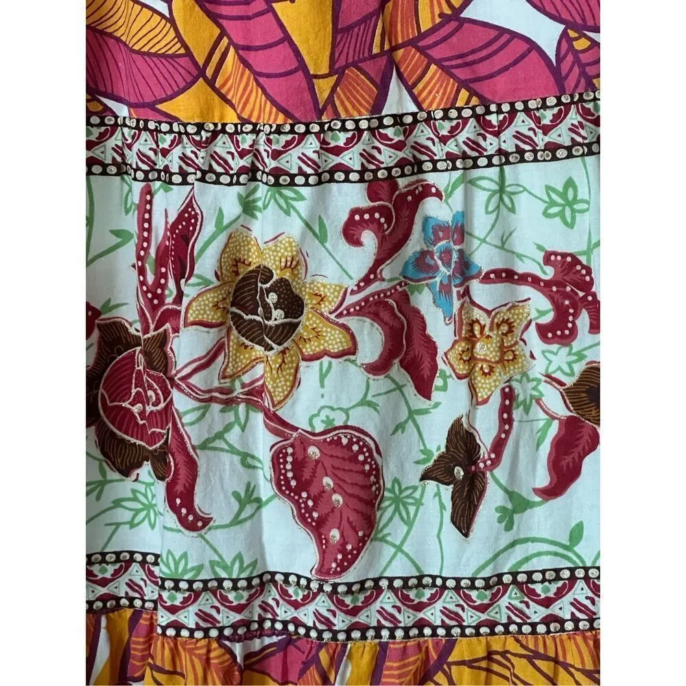 Speed Control Ruched Strapless‎ Pull-On Dress Womens M Pink Cottagecore - Picture 2 of 11